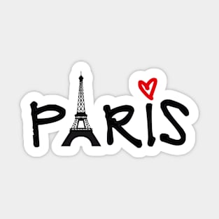 Paris with Eiffel tower and red heart Sticker